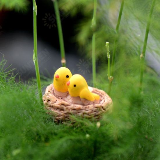 DIY Bird Nest Resin Small Ornament Moss Micro Furnishing Articles Home Succulent Plant Decoration