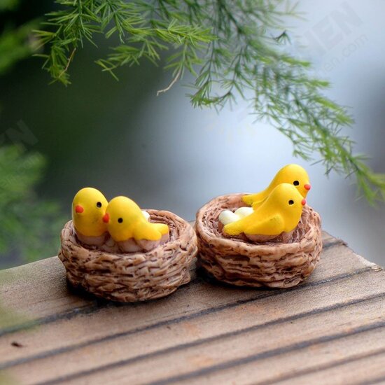 DIY Bird Nest Resin Small Ornament Moss Micro Furnishing Articles Home Succulent Plant Decoration