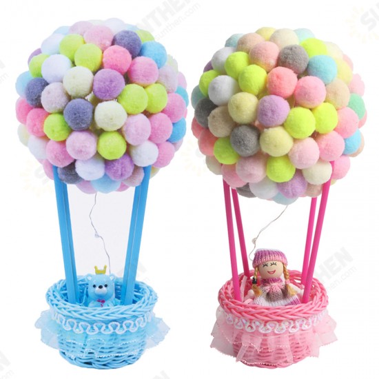 DIY Luminous Ball Lashing Hot-air Balloon Shining Ornament Table Top Night Light