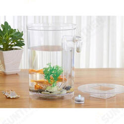 Ecological Cylindrical Miniature Plastic White Fish Tank Desktop Decor Fishing Kits Ecological Cylindrical Miniature Plastic White Fish Tank Desktop Decor Fishing Kits