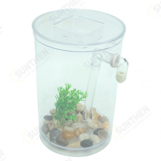 Ecological Cylindrical Miniature Plastic White Fish Tank Desktop Decor Fishing Kits