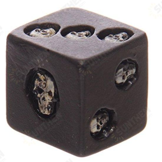 FS-01 Set Of 5 Black Skull Dice Grinning Skull Deluxe Devil Poker Dice Gothic Gambling