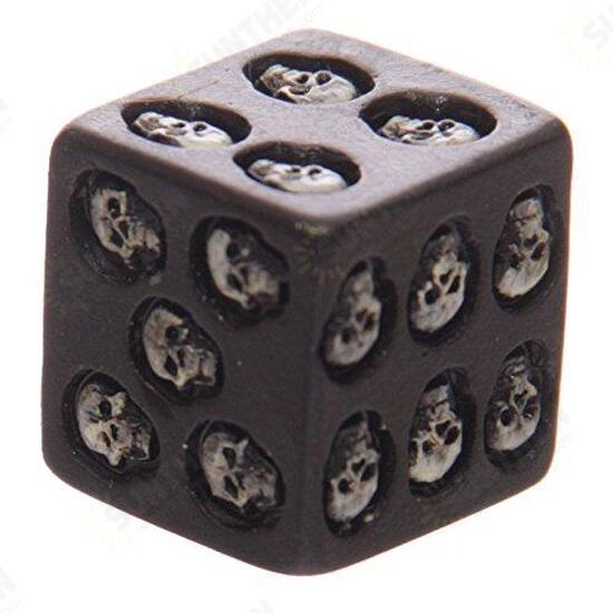 FS-01 Set Of 5 Black Skull Dice Grinning Skull Deluxe Devil Poker Dice Gothic Gambling