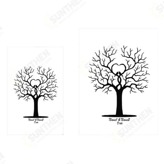 Fingerprint Thumbprint DIY Tree Wedding Signature Sign Guest Book Canvas Sign-in Tree Decorations