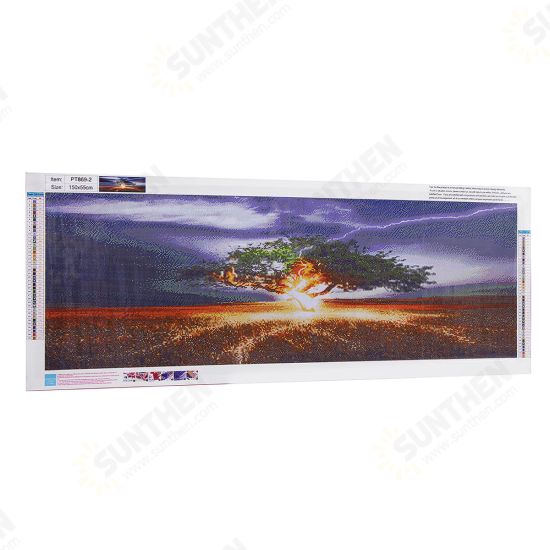 Full 5D Diamond Paintings Tool Sunset Tree Embroidery Canvas Art Crafts DIY Decor