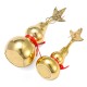 Gold Brass Feng Sui Gourd with Red Ribbon Good Luck Collection Decorations Gold Brass Feng Sui Gourd with Red Ribbon Good Luck Collection Decorations