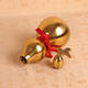 Gold Brass Feng Sui Gourd with Red Ribbon Good Luck Collection Decorations Gold Brass Feng Sui Gourd with Red Ribbon Good Luck Collection Decorations