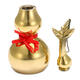 Gold Brass Feng Sui Gourd with Red Ribbon Good Luck Collection Decorations Gold Brass Feng Sui Gourd with Red Ribbon Good Luck Collection Decorations