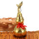 Gold Brass Feng Sui Gourd with Red Ribbon Good Luck Collection Decorations Gold Brass Feng Sui Gourd with Red Ribbon Good Luck Collection Decorations
