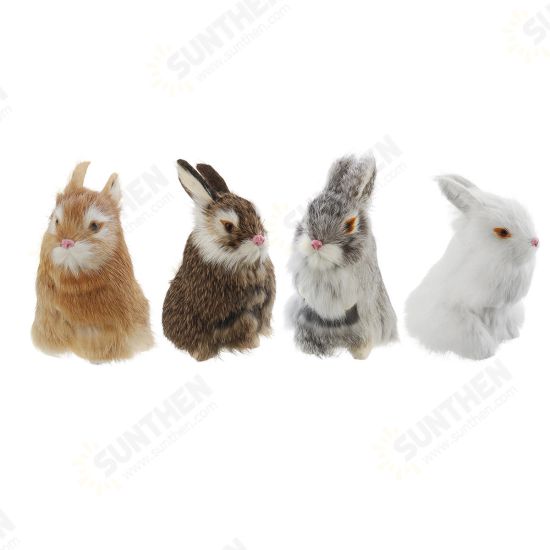 Gray/Yellow/Brown/White Rabbits Handmade Easter Bunnies Home Decorations Desktop Ornament