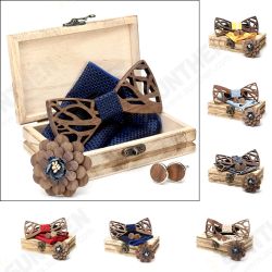 Handkerchief Cufflinks Set Wooden Bow Tie Bowknots for Wedding Pocket Square Hanky Cravat Decor Supplies Handkerchief Cufflinks Set Wooden Bow Tie Bowknots for Wedding Pocket Square Hanky Cravat Decor Supplies