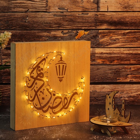 Islamic Ramadan Light Square Delicate LED Wall Hanging Pendant Decor