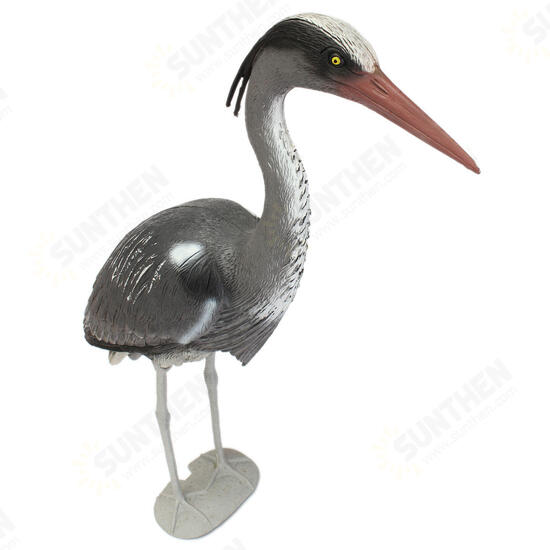 Large Plastic Resin Decoy Heron Garden Decorations Bird Scarer Fish Pond Koi Decorations