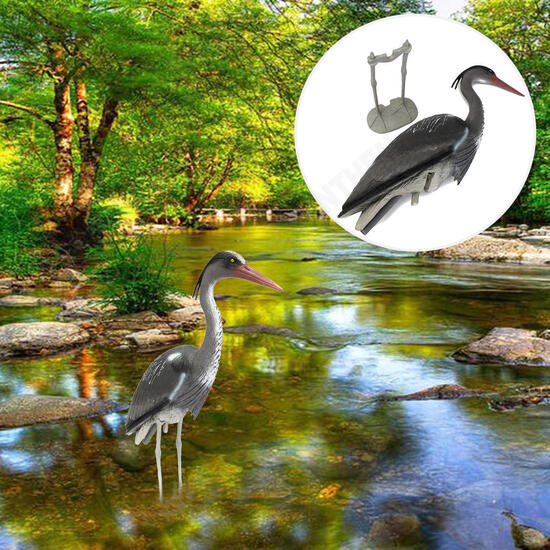 Large Plastic Resin Decoy Heron Garden Decorations Bird Scarer Fish Pond Koi Decorations