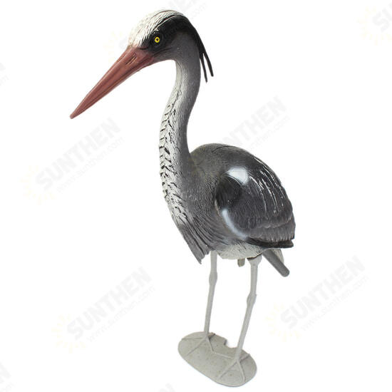 Large Plastic Resin Decoy Heron Garden Decorations Bird Scarer Fish Pond Koi Decorations