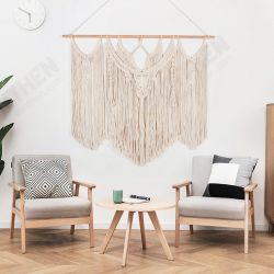 Large Woven Macrame Wall Hanging Cotton Bohemian Tapestry Room Decor Large Woven Macrame Wall Hanging Cotton Bohemian Tapestry Room Decor