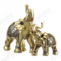 Lucky Charm Fengshui Mascot Golden Elephant Resin Mini Statue Home Desk Ornaments Gifts Home Decorations Lucky Charm Fengshui Mascot Golden Elephant Resin Mini Statue Home Desk Ornaments Gifts Home Decorations