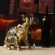 Lucky Charm Fengshui Mascot Golden Elephant Resin Mini Statue Home Desk Ornaments Gifts Home Decorations