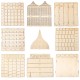 Wooden Ramadan Advent Calendar DIY House Drawer Stand Rack Decorations