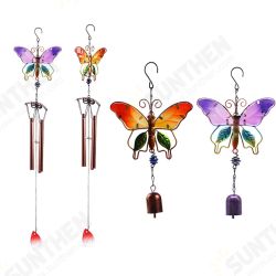 Metal Butterfly Wind Chime Glass Painted Ornaments Wind Chimes Pendants Metal Butterfly Wind Chime Glass Painted Ornaments Wind Chimes Pendants
