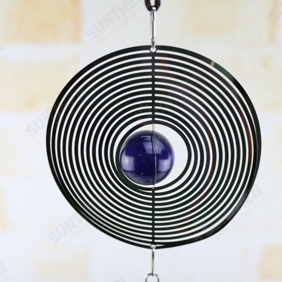 Metal Hanging Garden Wind Spinner Round Crystal Ball Bell Garden Home Ornament Metal Hanging Garden Wind Spinner Round Crystal Ball Bell Garden Home Ornament