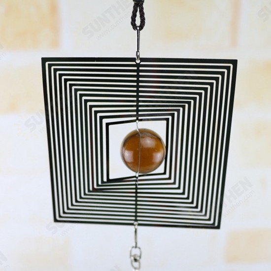 Metal Hanging Garden Wind Spinner Round Crystal Ball Bell Garden Home Ornament Metal Hanging Garden Wind Spinner Round Crystal Ball Bell Garden Home Ornament