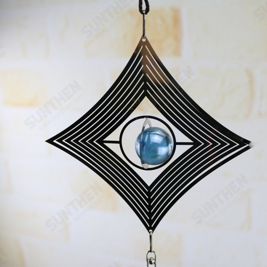 Metal Hanging Garden Wind Spinner Round Crystal Ball Bell Garden Home Ornament Metal Hanging Garden Wind Spinner Round Crystal Ball Bell Garden Home Ornament