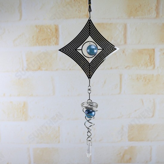 Metal Hanging Garden Wind Spinner Round Crystal Ball Bell Garden Home Ornament Metal Hanging Garden Wind Spinner Round Crystal Ball Bell Garden Home Ornament