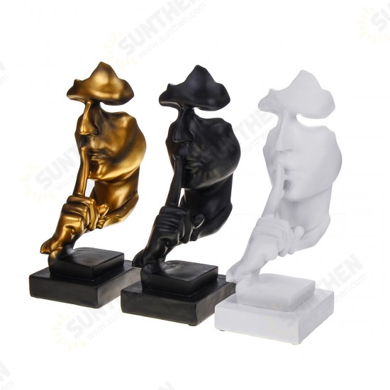 Nordic Style Resin Silent Decoration Statues Gold Silence Sculptures Home Decorations