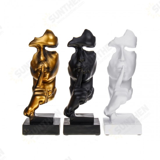 Nordic Style Resin Silent Decoration Statues Gold Silence Sculptures Home Decorations