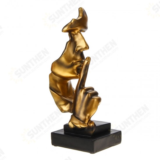 Nordic Style Resin Silent Decoration Statues Gold Silence Sculptures Home Decorations