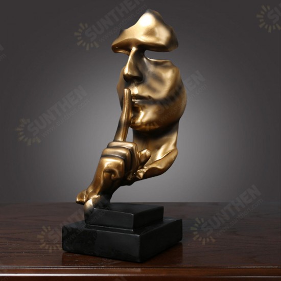 Nordic Style Resin Silent Decoration Statues Gold Silence Sculptures Home Decorations