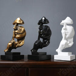 Nordic Style Resin Silent Decoration Statues Gold Silence Sculptures Home Decorations Nordic Style Resin Silent Decoration Statues Gold Silence Sculptures Home Decorations