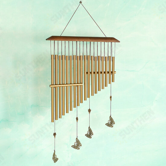 Outdoor Wind Chimes Melodic Tones Butterfly Harp Wind Chimes Handmade Wood for Home Garden Patio Decoration