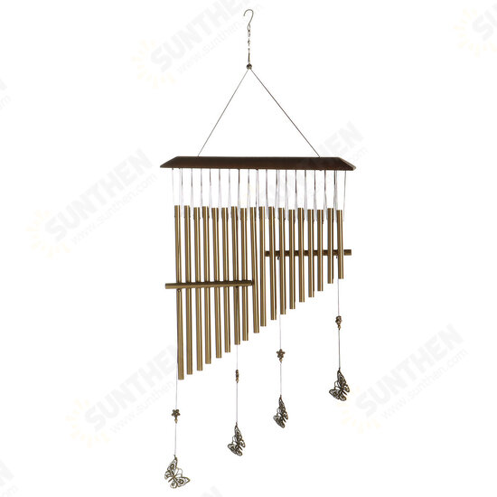 Outdoor Wind Chimes Melodic Tones Butterfly Harp Wind Chimes Handmade Wood for Home Garden Patio Decoration