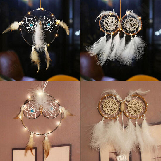 Owl Shape Luminous Dream Catcher Dreamcatchers Hanging Wall Living Room Ornament Decorations