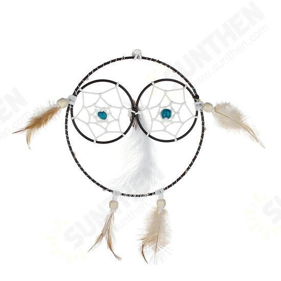 Owl Shape Luminous Dream Catcher Dreamcatchers Hanging Wall Living Room Ornament Decorations