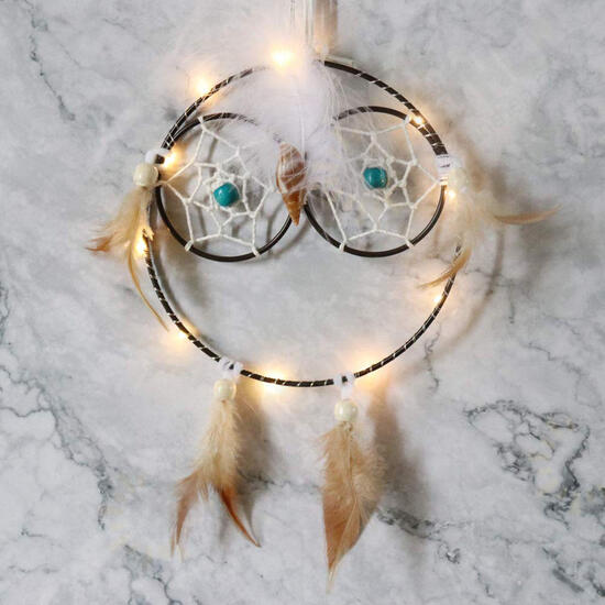 Owl Shape Luminous Dream Catcher Dreamcatchers Hanging Wall Living Room Ornament Decorations