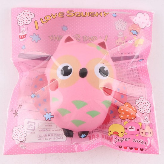 PU Simulation Cute Pink Owl Squishy Office Relief Toys