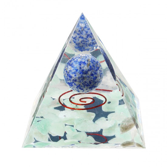 Reiki Charged Emerald Clear Quartz Crystal Orgone Pyramid Powerful Decorations