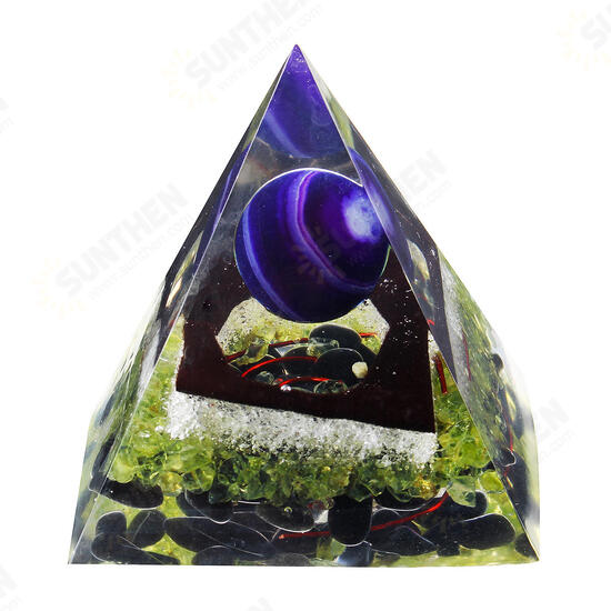 Reiki Charged Emerald Clear Quartz Crystal Orgone Pyramid Powerful Decorations