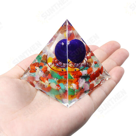 Reiki Charged Emerald Clear Quartz Crystal Orgone Pyramid Powerful Decorations