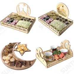 Rustic Wooden Islam Ramadan Food Serving Tray Pastry Dinner Plates Holder Decorations Rustic Wooden Islam Ramadan Food Serving Tray Pastry Dinner Plates Holder Decorations
