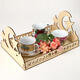 Rustic Wooden Islam Ramadan Food Serving Tray Pastry Dinner Plates Holder Decorations