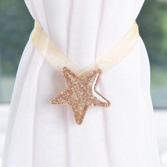 Shining Star Shaped Magnet Ribbon Curtain Tie Concise Style Curtain Buckle
