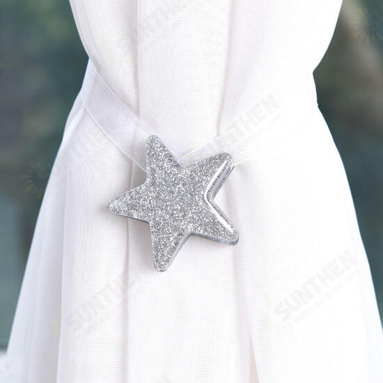 Shining Star Shaped Magnet Ribbon Curtain Tie Concise Style Curtain Buckle