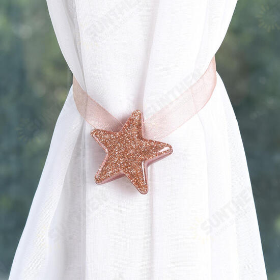 Shining Star Shaped Magnet Ribbon Curtain Tie Concise Style Curtain Buckle