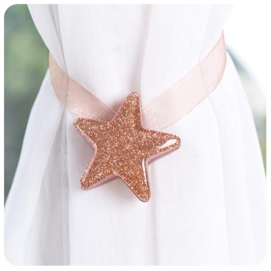 Shining Star Shaped Magnet Ribbon Curtain Tie Concise Style Curtain Buckle