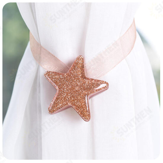 Shining Star Shaped Magnet Ribbon Curtain Tie Concise Style Curtain Buckle