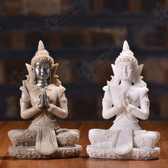 Sitting Thai Statue Sculpture Outdoor Indoor Statue Ornament Home Decorations